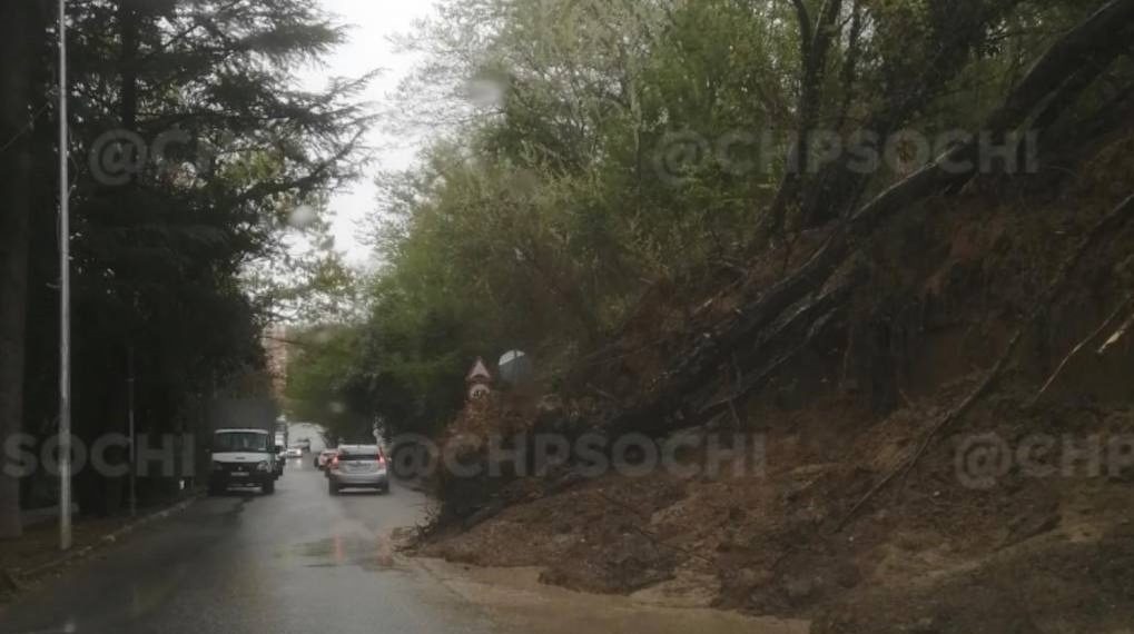 На дорогу в Сочи сошел оползень