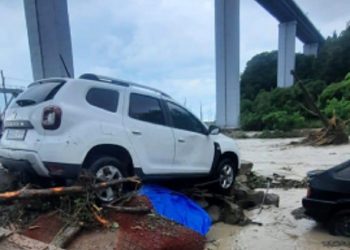 В Сочи вытащили одну из унесенных в море машин