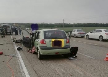 В ДТП на Кубани погибла женщина, и пострадали двое детей