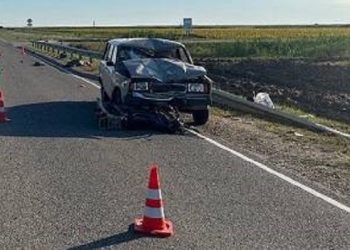 На Кубани 71-летний мужчина на мопеде врезался в ВАЗ и погиб