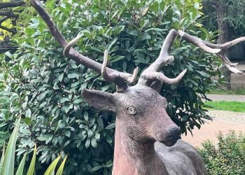 В сквере Сочи у скульптуры оленя вандалы сломали один рог