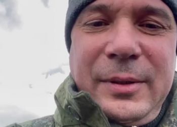 Записавшийся добровольцем Первышов проходит подготовку на полигоне