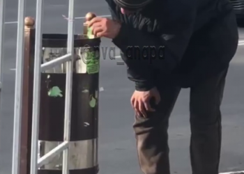 В Анапе мужчина очистил урну от спама и стал звездой Интернета