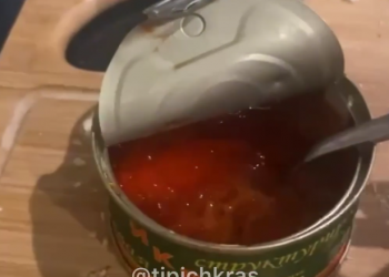 Житель Краснодара в купленной банке с икрой обнаружил борщ