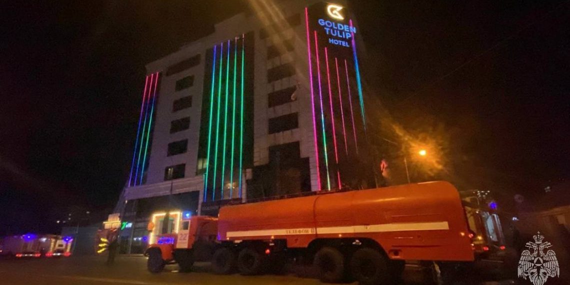 В Краснодаре пожар в отеле и ресторане полностью ликвидирован на площади 200 кв. метров