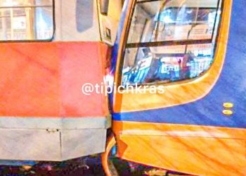 В Краснодаре столкнулись два трамвая