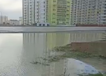 После строительства дороги в Анапе образовалось огромное болото