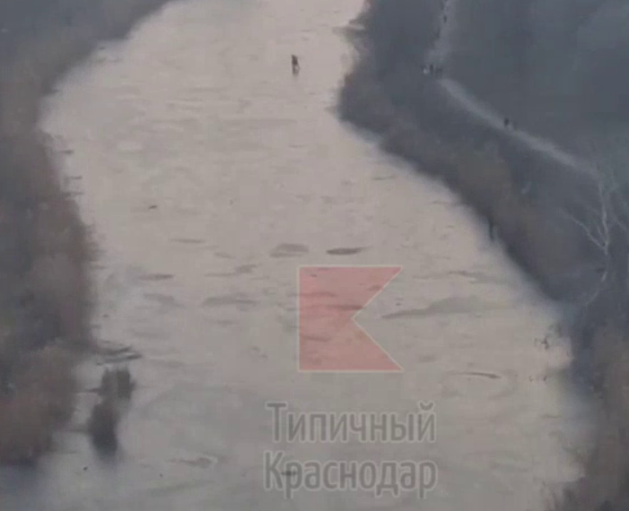 В Краснодаре дети продолжают кататься по тонкому льду рек, рискуя жизнью