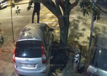 В Сочи мужчина пинал ногами «Ладу» и разбил лобовое стекло