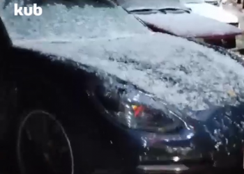 В Адлерском районе Сочи вечером 3 февраля выпал снег с градом