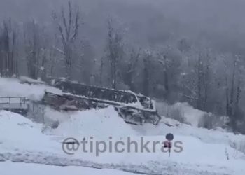 В горах Сочи сошла лавина
