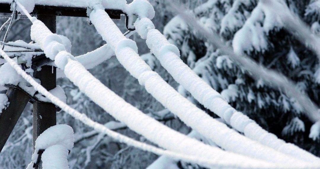 На Кубани в понедельник ожидается сильное налипание мокрого снега на проводах и деревьях