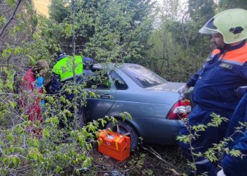 На Кубани легковушка врезалась в деревья: пострадал водитель