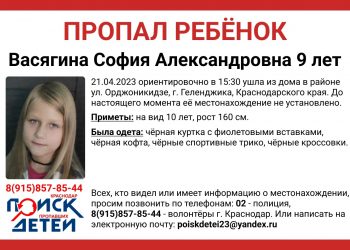 На Кубани без вести пропала 9-летняя девочка