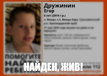 На Кубани нашли пропавшего 8-летнего ребенка с карими глазами
