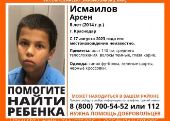 Жителей Краснодара просят помочь в поиске 8-летнего ребенка