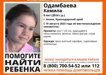 В Краснодарском крае второй день разыскивают пропавшую 9-летнюю школьницу