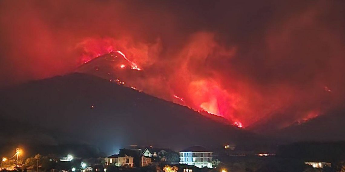 Пожар в Геленджике увеличился в 20 раз: к тушению привлекли два вертолета