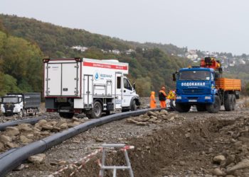 В Сочи завершают восстановление магистрального водовода на реке Псезуапсе