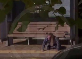 В Сочи мужчина стоял в позе собаки и не пускал людей к остановке