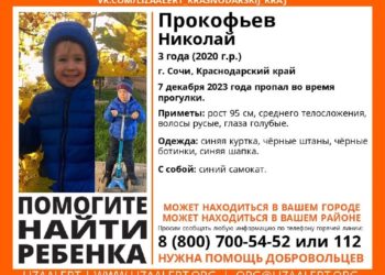 В Сочи ищут пропавшего трехлетнего ребенка