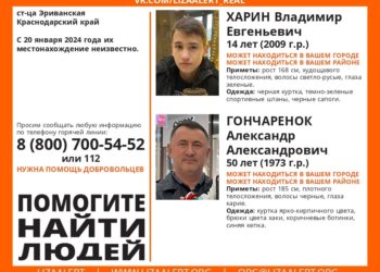 В Краснодарском крае пропали 14-летний подросток и 50-летний мужчина
