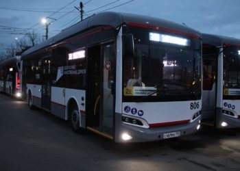 В Краснодаре впервые запустили на линию электробусы