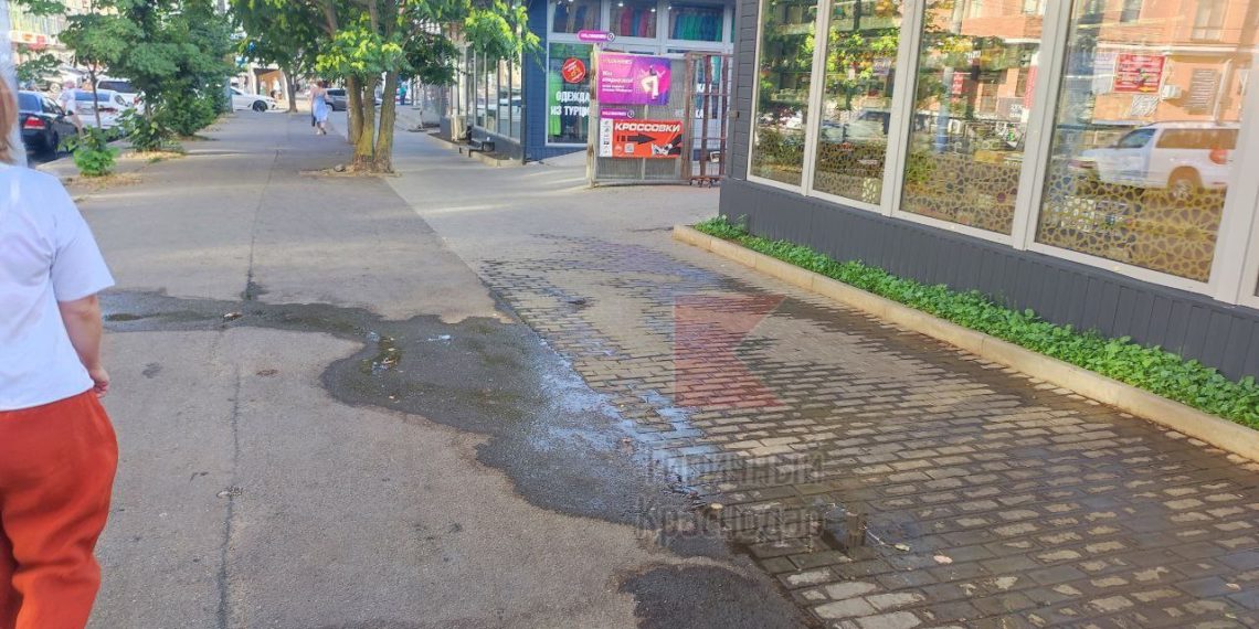 Прорыв канализационной трубы в Краснодаре вызвал антисанитарию на дорогах