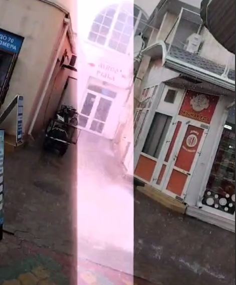 «Посмотри на нас»: в Анапе на рынке молния прошла в метре от оператора