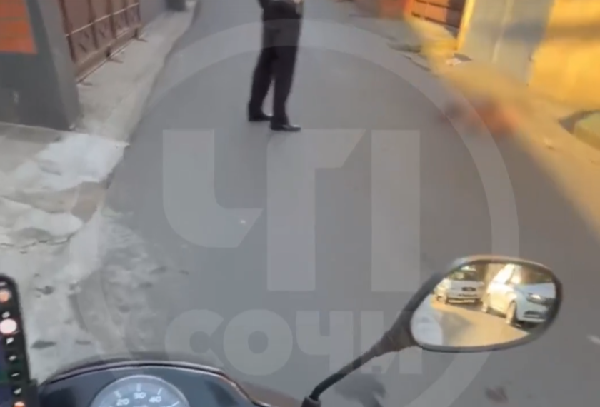 В Сочи представивший себя колобком голый мужчина кувыркался по дороге