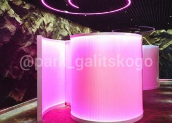 Новый неоновый туалет в парке «Краснодар» сломали в первые дни работы