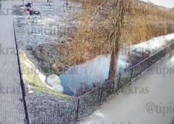 Момент падения авто в водоем в Краснодарском крае попал на видео