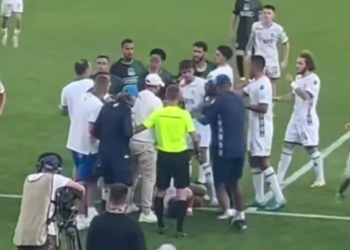 Во время матча ФК «Краснодар» — ФК «Динамо» произошла потасовка