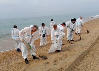 На трех участках побережья Анапы обнаружили небольшие выбросы мазута 27 марта