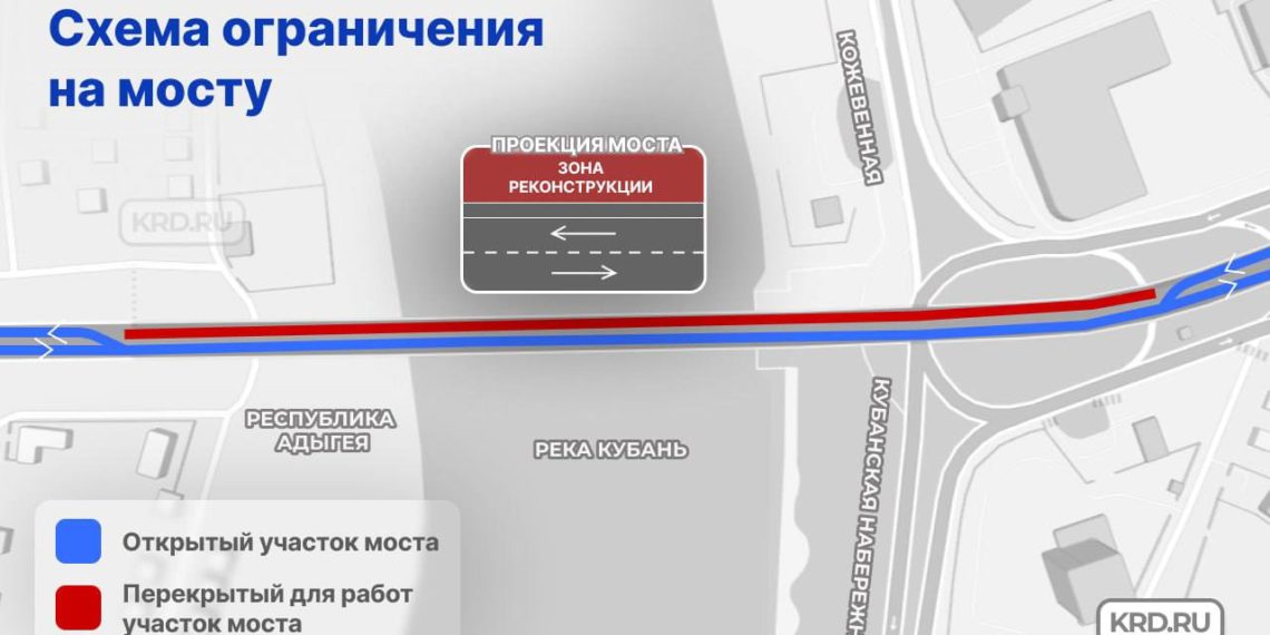 В Краснодаре напомнили водителям о новых правилах на Тургеневском мосту