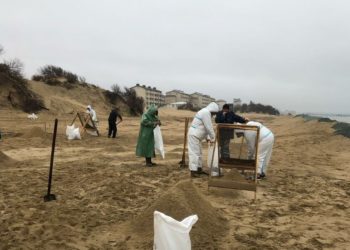 На Кубани собрали 152,6 тысячи тонн загрязненных мазутом песка, грунта и гальки