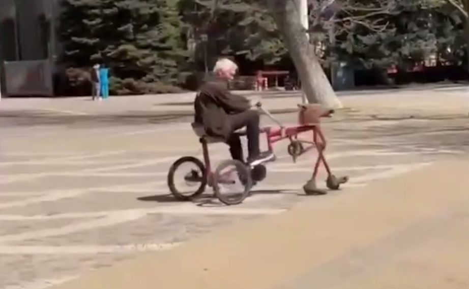 В Краснодаре сняли на видео «велоконя»