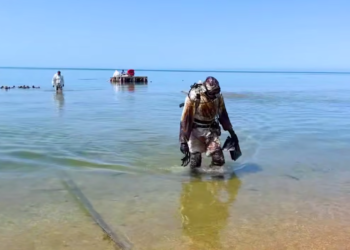 128 мешков мазута подняли со дна моря в Анапе