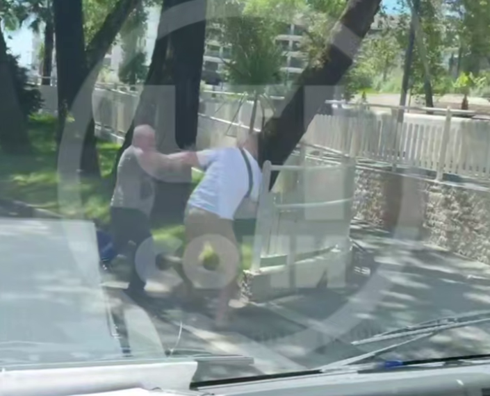 В Сочи водитель и пешеход выяснили отношения кулаками прямо на дороге