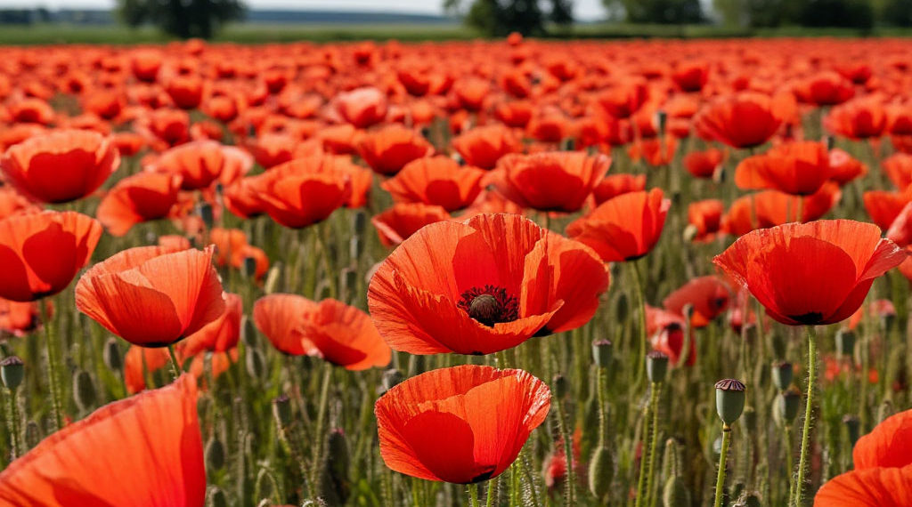 В Краснодаре яркое маковое поле стало местом романтических встреч