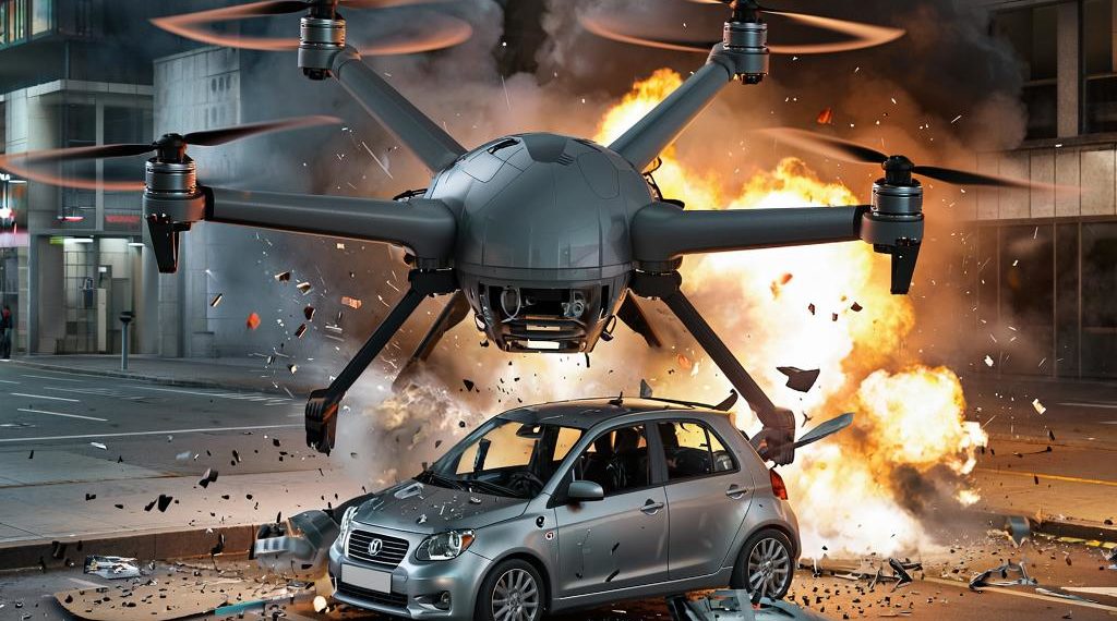 «Истошно просила о помощи»:  момент удара дрона по машине в Сочи попал на видео