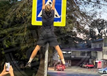 Сочинские подростки ради лайков забрались на дорожный знак