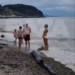 Море в Туапсе стало коричневым из-за ливней, но туристы продолжают отдыхать