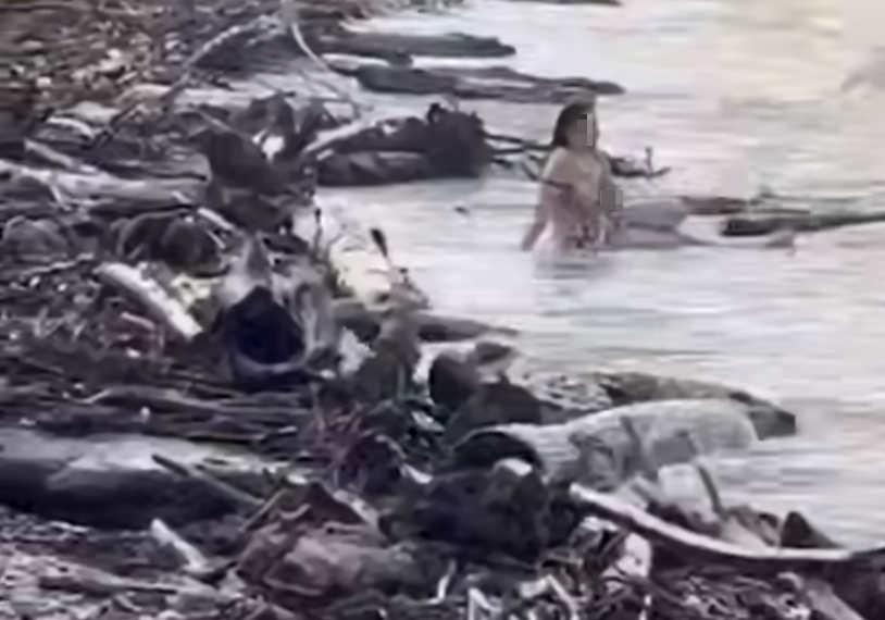 После шторма в Джубге на берегу моря среди бревен обнаружили русалку