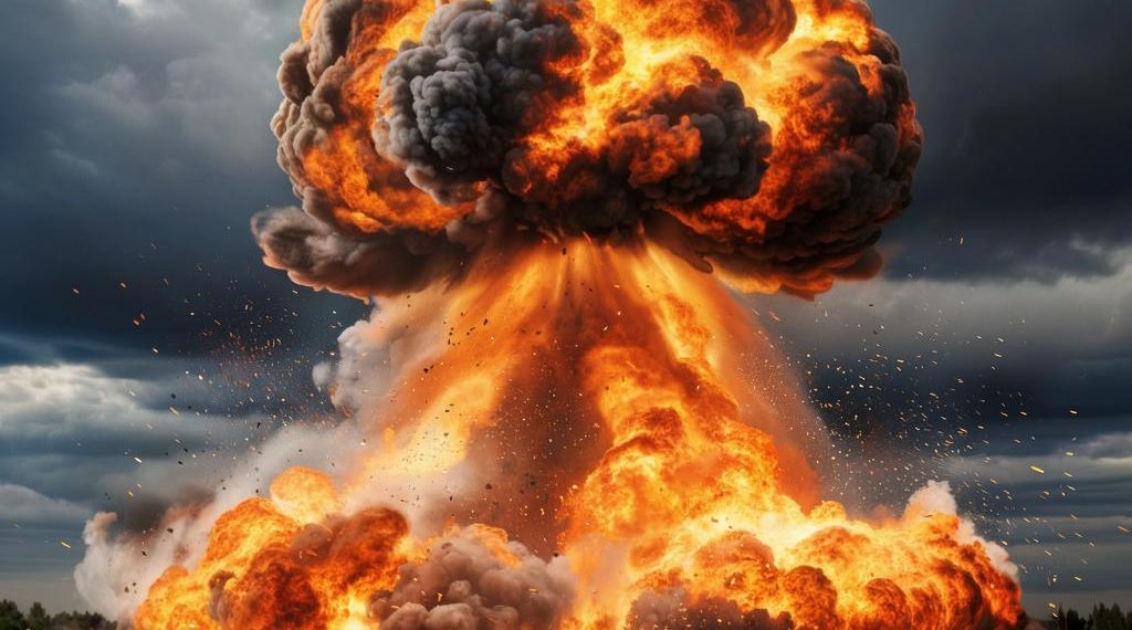 Крупный пожар на нефтебазе рядом с Сочи очевидцы сняли на видео