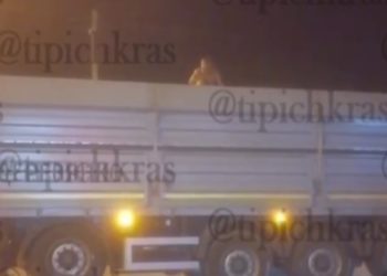В Новороссийске голый мужчина разгуливал по крыше фуры