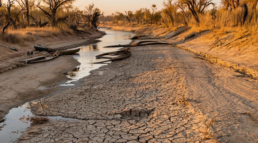 Река Ея в станице Кущевская стремительно пересыхает