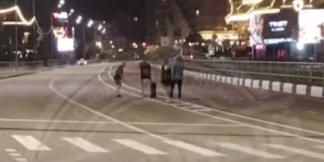 В Сочи компания молодых людей устроила дискотеку прямо на дороге