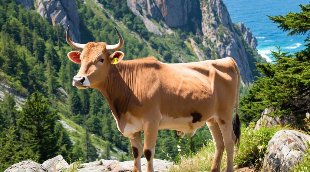 Туристы в горах Сочи едва не сорвались в обрыв после нападения дикой коровы