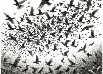 В небе над Апшеронским районом заметили редкое явление — мурмурацию птиц
